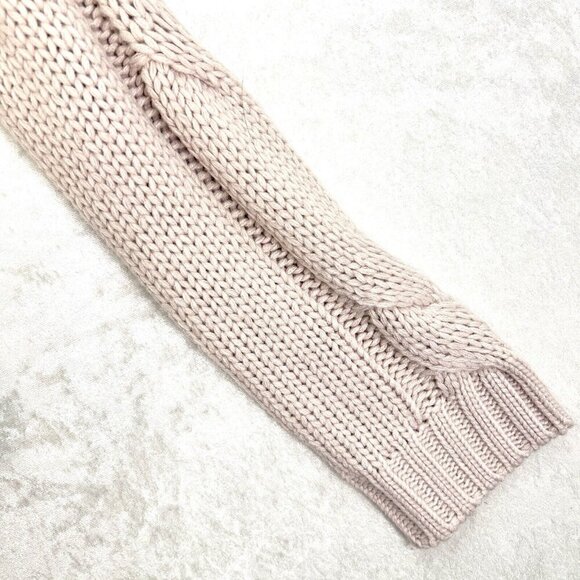 CRYUS Cable Knit Sweater Soft Pink Womens Size M Cabincore Beachy Oversized - Picture 8 of 10